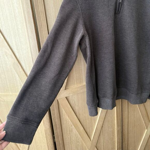 Van Heusen Men’s Brown Pull Over 1/4 Zip Ribbed Sweater - Picture 4 of 8